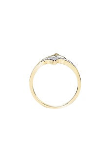 Two-Tone Finish Round-Shaped Diamond Ring