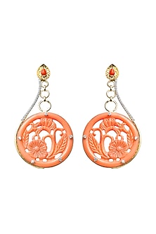 14kt Two-Tone Finish Diamond Dangler Earrings