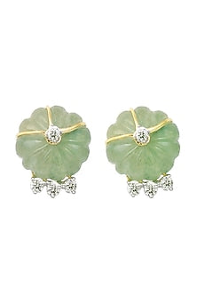 14kt Two-Tone Finish Diamond Stud Earrings