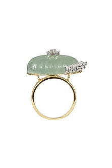 14kt Two-Tone Finish Green Diamond Ring