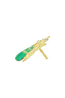 14kt Two-Tone Finish Diamond Gold Bark Ring