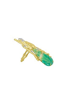 14kt Two-Tone Finish Diamond Gold Bark Ring