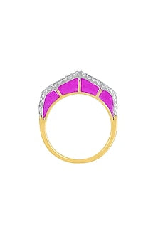 14kt Two-Tone Finish Purple Diamond Ring