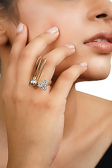 14kt Two-Tone Finish Rock n Roll Diamond Ring