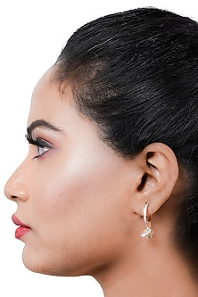 14kt Two-Tone Finish Diamond Hoop Earrings