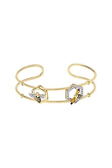 Two-Tone Finish Diamond Charm Bracelet