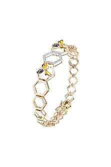 Two-Tone Finish Diamond Charm Bracelet