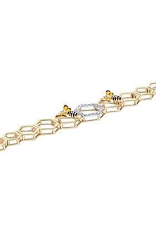 Two-Tone Finish Diamond Charm Bracelet