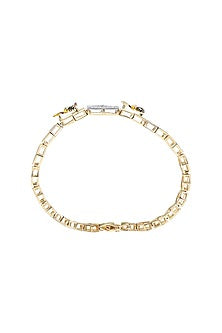 Two-Tone Finish Diamond Charm Bracelet