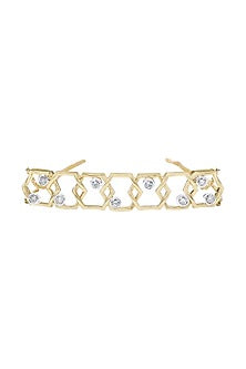 Two-Tone Finish Diamond Charm Bracelet