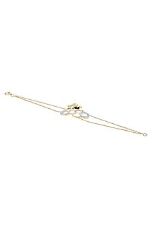 Two-Tone Finish Diamond Charm Bracelet