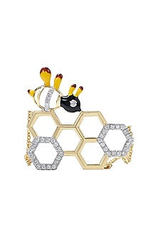 Two-Tone Finish Diamond Charm Bracelet