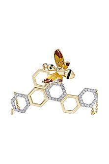 Two-Tone Finish Diamond Charm Bracelet