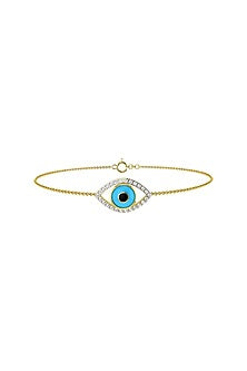 Two-Tone Finish Diamond Evil Eye Bracelet