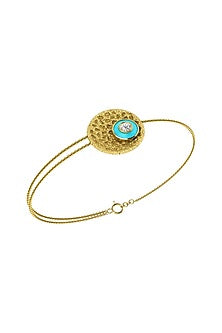 Two-Tone Finish Diamond Evil Eye Bracelet