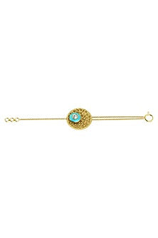 Two-Tone Finish Diamond Evil Eye Bracelet
