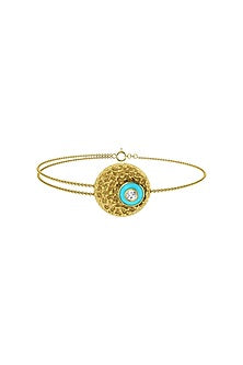 Two-Tone Finish Diamond Evil Eye Bracelet