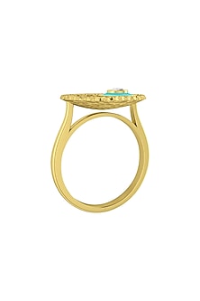 Two-Tone Finish Diamond Evil Eye Ring