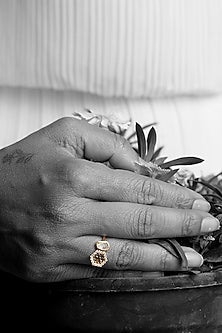 14kt Two-Tone Finish Queen Bee Polki Diamond Ring