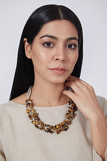 Brown Natural Beaded Necklace