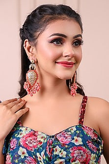 Gold Finish Paachi Kundan Dangler Earrings