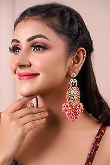 Gold Finish Paachi Kundan Dangler Earrings