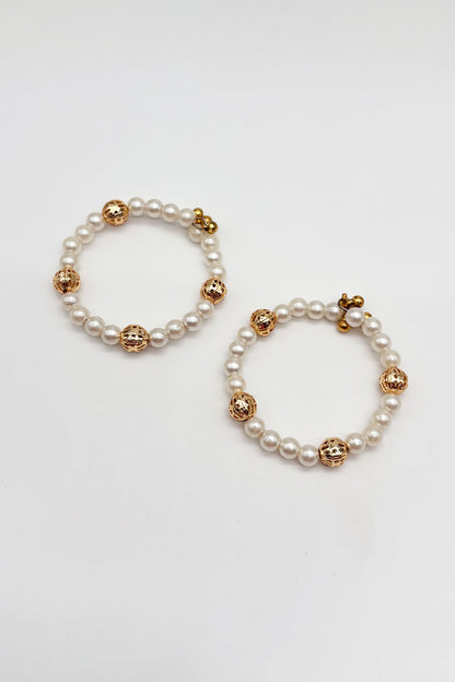 Multi-Colored Kundan & Pearl Maangtikkas For Girls (Set Of 4)