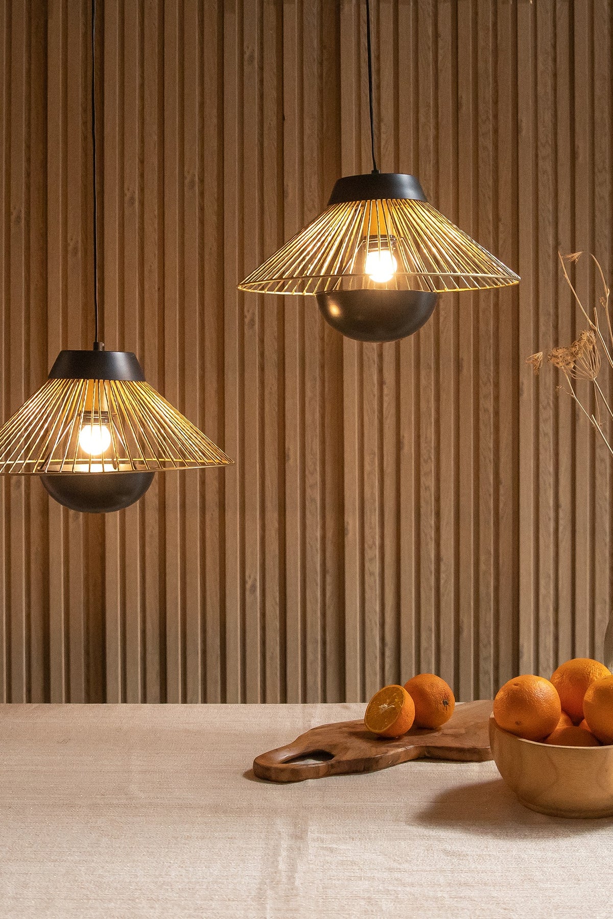 Black & Gold Iron Pendant Light