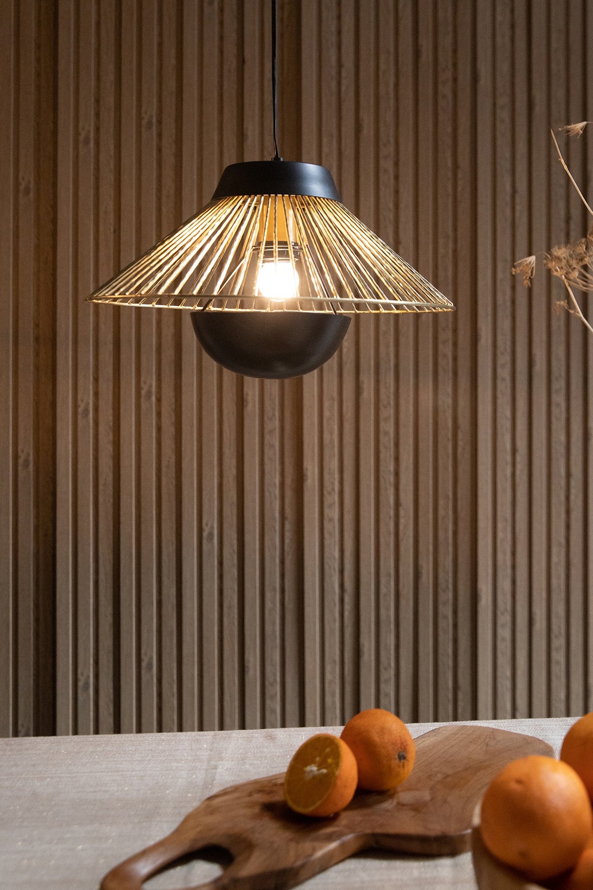 Black & Gold Iron Pendant Light