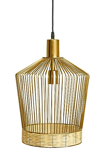 Gold Bell-Shaped Pendant Light