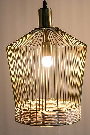 Gold Bell-Shaped Pendant Light
