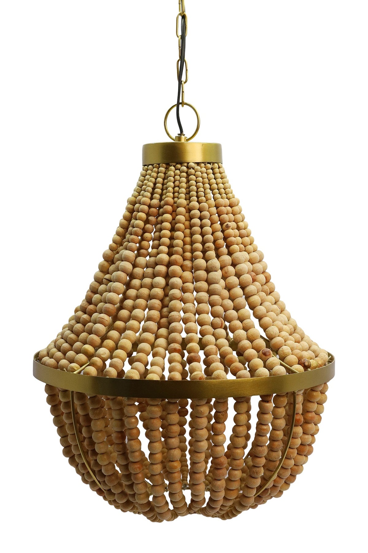 Natural Wood & Shiny Gold Kahuzi Pendant Light