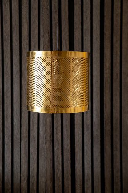 Shiny Gold Strado Cylindrical Pendant Light