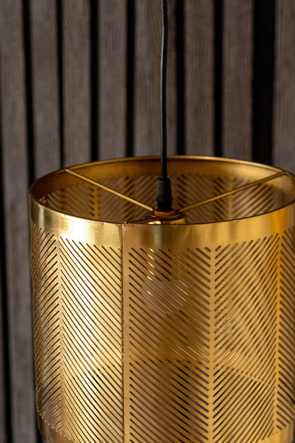 Shiny Gold Strado Cylindrical Pendant Light