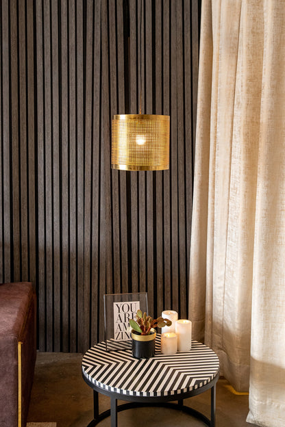 Shiny Gold Prufen Cylindrical Pendant Light