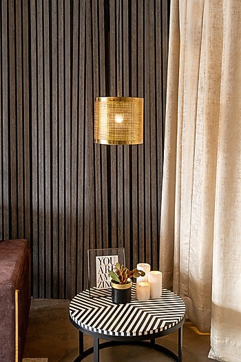Shiny Gold Prufen Cylindrical Pendant Light