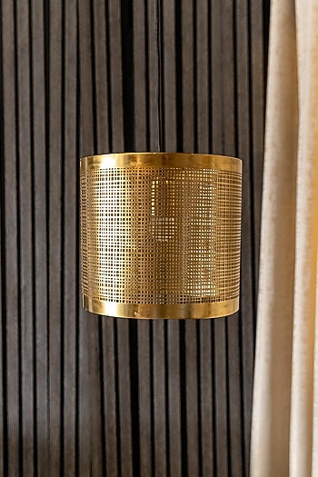Shiny Gold Prufen Cylindrical Pendant Light