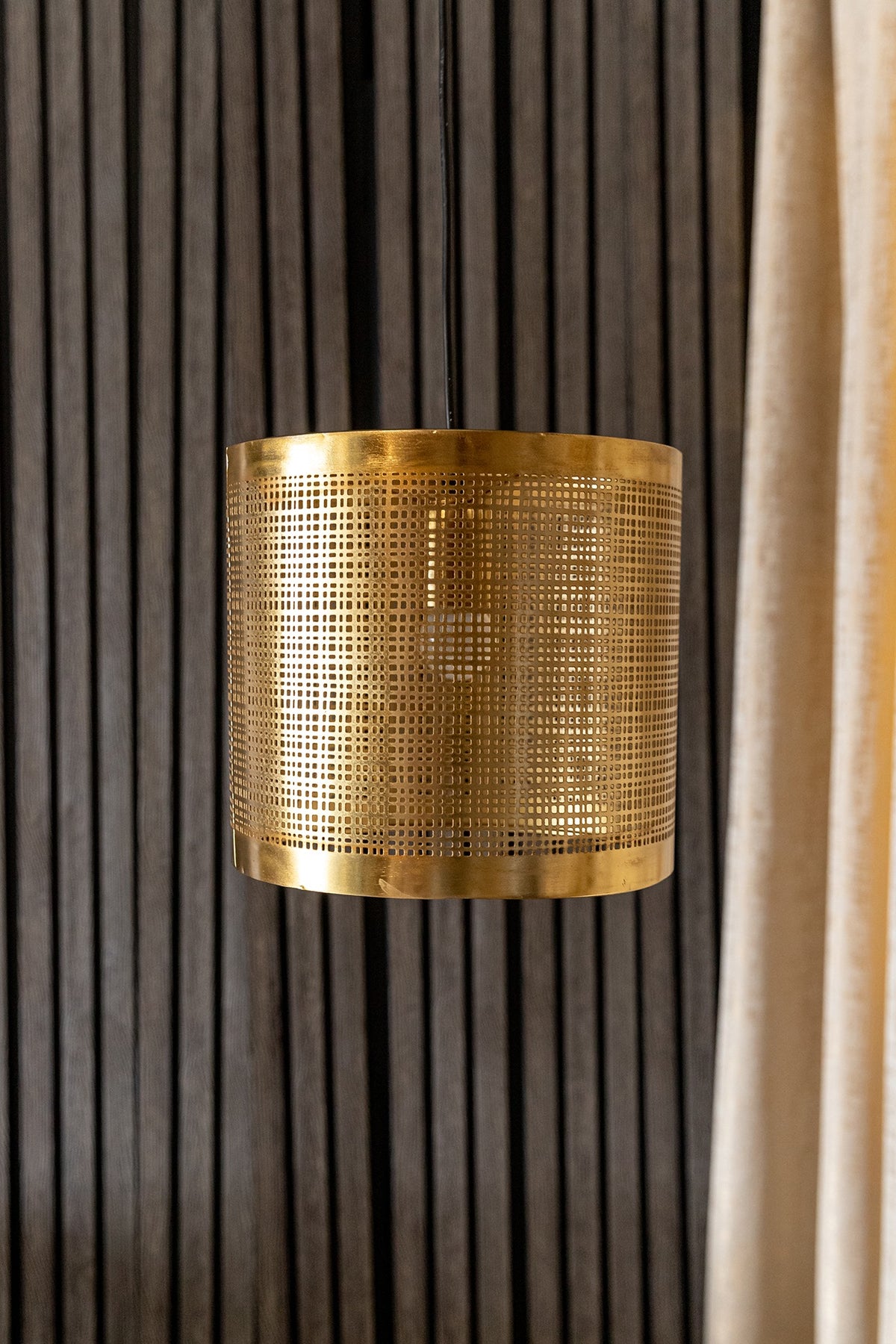 Shiny Gold Prufen Cylindrical Pendant Light