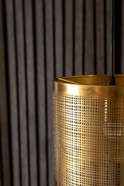 Shiny Gold Prufen Cylindrical Pendant Light
