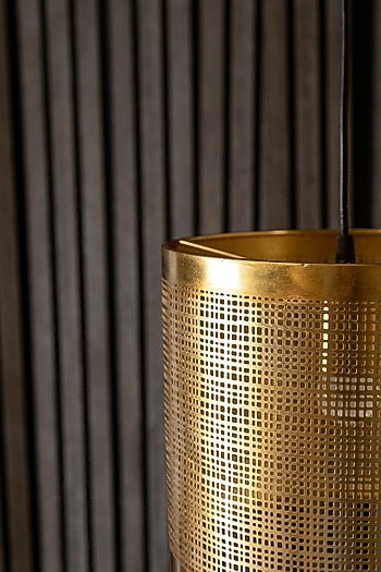 Shiny Gold Prufen Cylindrical Pendant Light