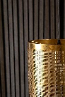 Shiny Gold Prufen Cylindrical Pendant Light
