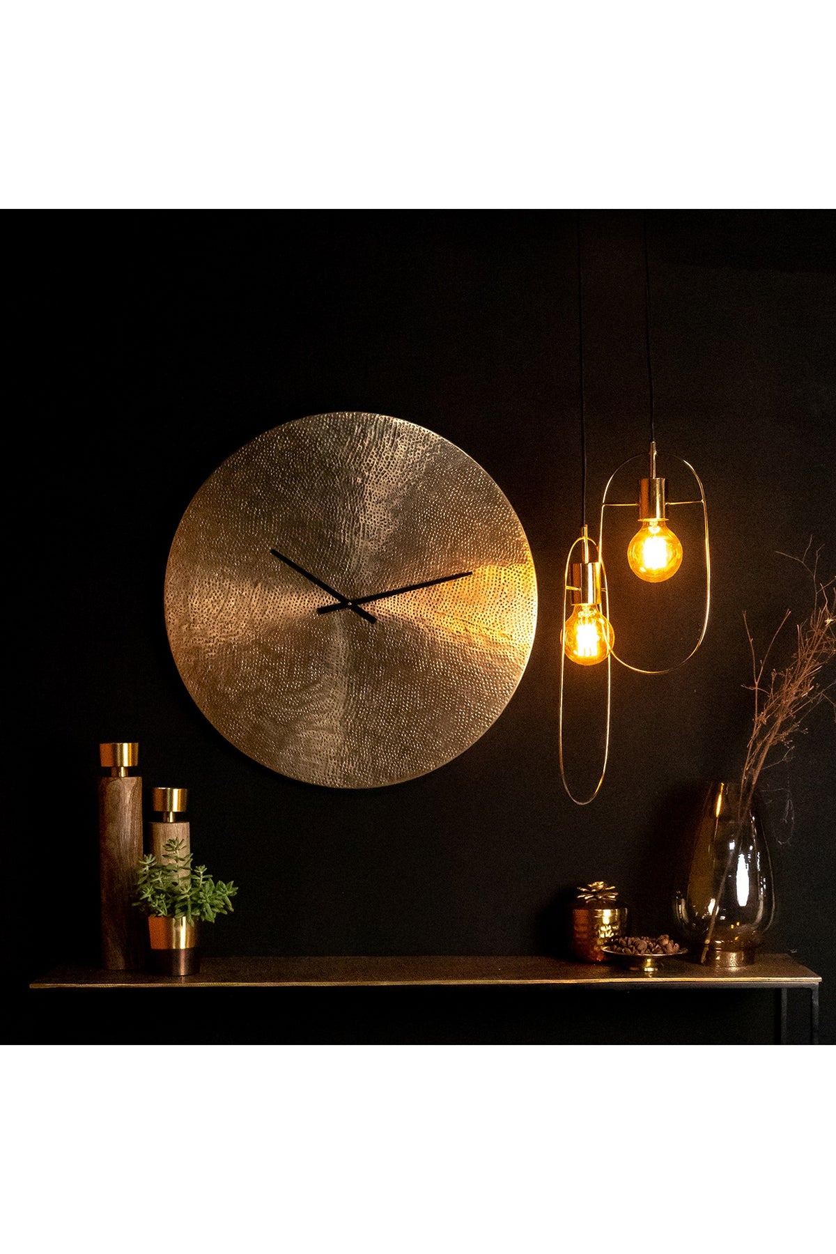 Gold Metal Ring Frame Hanging Light