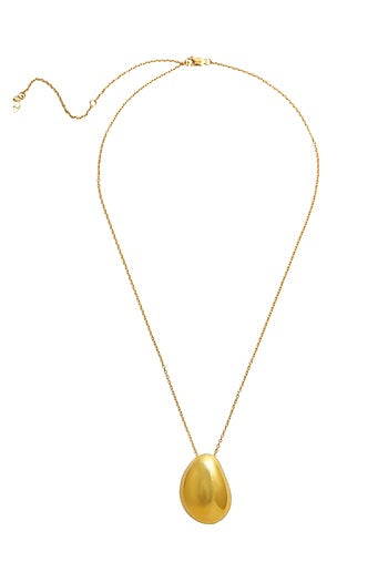 Micro Gold Plated Pebble Pendant Necklace