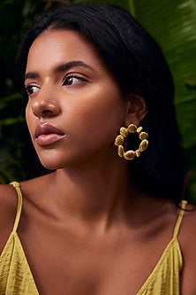 Micro Gold Plated Halo Stud Earrings