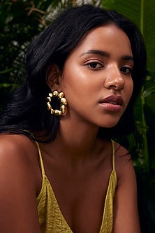 Micro Gold Plated Halo Stud Earrings