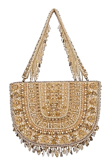 Gold & Silver Kundan Embellished Hand Bag