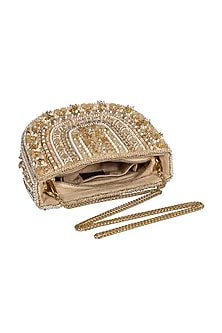 Gold & Silver Kundan Embellished Hand Bag
