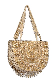 Gold & Silver Kundan Embellished Hand Bag