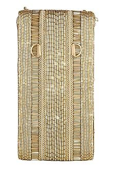 Gold Embellished Fringed Mobile Pouch