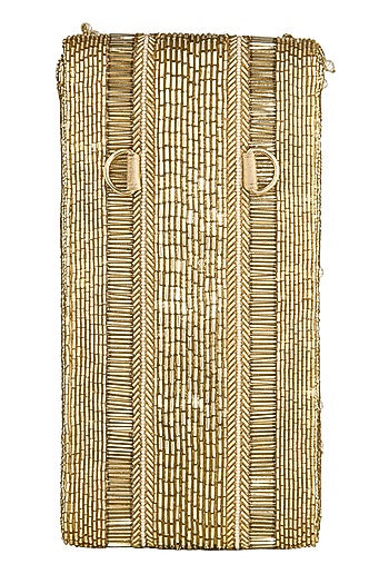 Gold Embellished Fringed Mobile Pouch